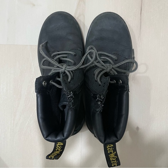 Dr. Martens Kids Boots Padley Black Size 3 Youth Zipper Lace Up Leather - Picture 11 of 15